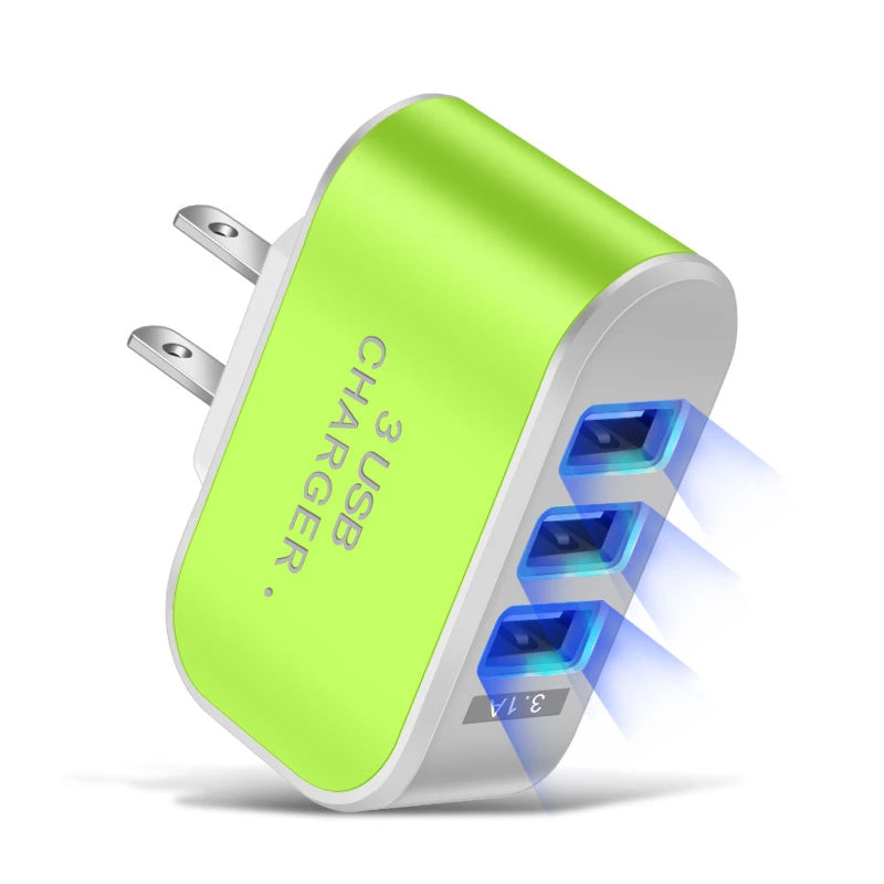 Adaptateur secteur mural USB vert