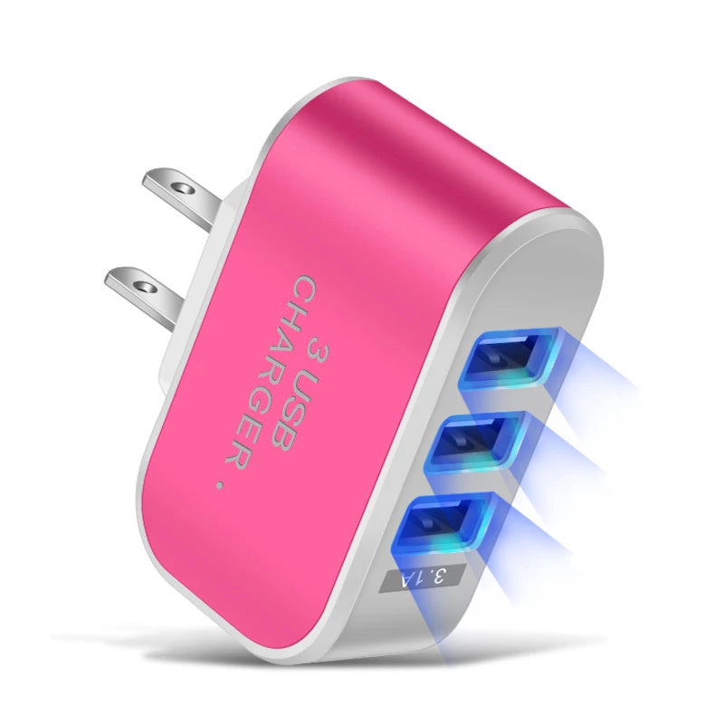 Adaptateur secteur mural USB couleur rose bonbon