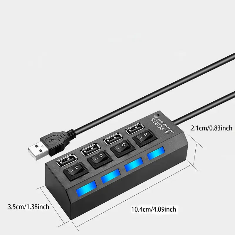 Répartiteur USB 3.0 x4 haute vitesse avec interrupteur